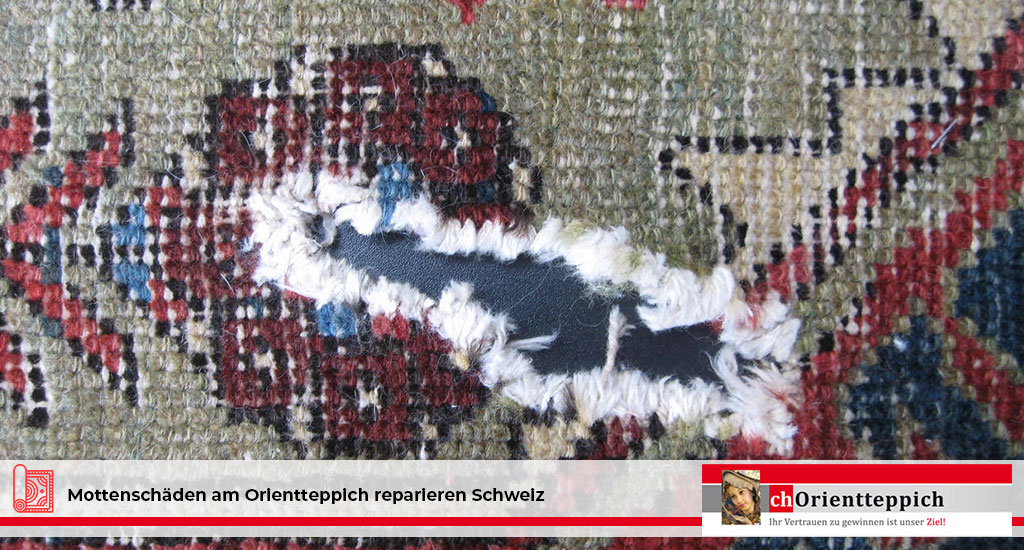 Restaurierung eines durch Motten beschädigten Orientteppichs